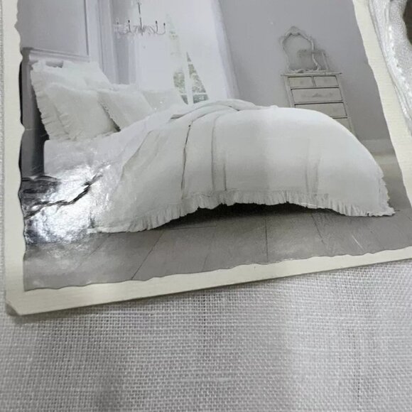 Wamsutta Vintage Linen White Ruffle Euro Sham - Picture 2 of 5